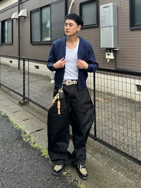 「アイテム（ハンチング/ベレー帽）」を使った、Reoさん（メンズ・171cm）の秋コーディネート