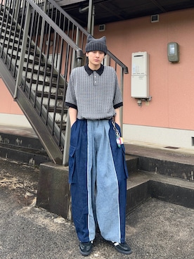 「古着好きな人と繋がりたい」｜「アイテム（ニットキャップ/ビーニー）」を使った、Reoさん（メンズ・171cm）の夏コーディネート