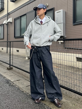 「アイテム（キャップ）」を使った、Reoさん（メンズ・171cm・20代）の冬コーディネート