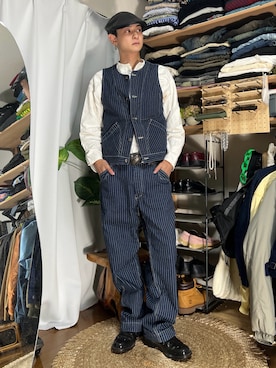 「アイテム（ハンチング/ベレー帽）」を使った、Reoさん（メンズ・171cm）の秋コーディネート