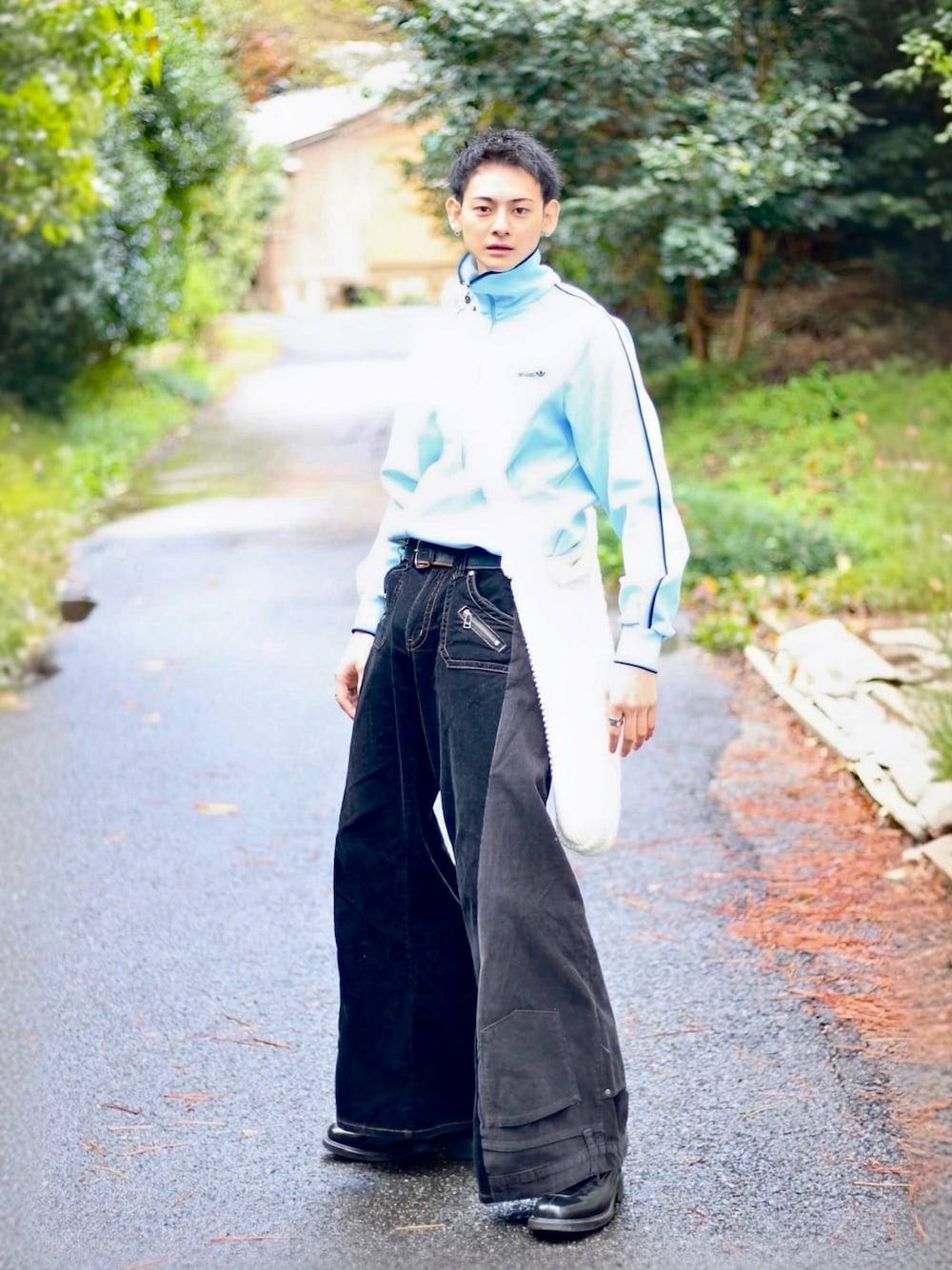 【一点物】Re:Re:garden adidasリメイクデニムトラックジャケット adidas 再構築 パッチワークデニムジャケット Re:Re:Garden - メルカリ