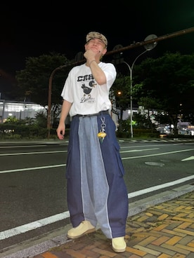 「アイテム（キャップ、その他）」を使った、Reoさん（メンズ・171cm）の夏コーディネート