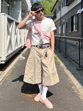 「アイテム（スウェット）」を使った、Reoさん（メンズ・171cm・20代）の夏コーディネート