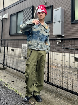 「アイテム（デニムジャケット）」を使った、Reoさん（メンズ・171cm・20代）の秋コーディネート