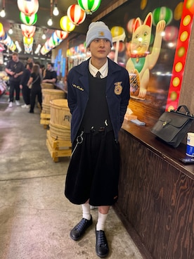 「アイテム（ミリタリージャケット）」を使った、Reoさん（メンズ・171cm）の秋コーディネート