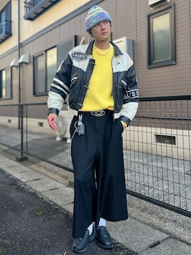 「アイテム（ニットキャップ/ビーニー）」を使った、Reoさん（メンズ・171cm・20代）の冬コーディネート