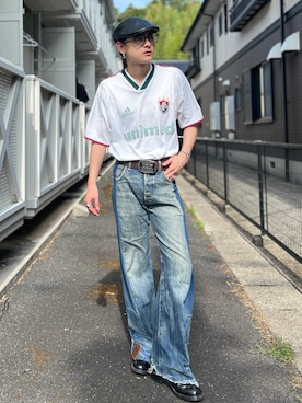 「アイテム（ハンチング/ベレー帽）」を使った、Reoさん（メンズ・171cm）の夏コーディネート