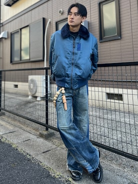 「アイテム（ミリタリージャケット）」を使った、Reoさん（メンズ・171cm・20代）の秋コーディネート