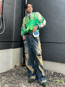 「アイテム（スカジャン）」を使った、Reoさん（メンズ・171cm）の秋コーディネート