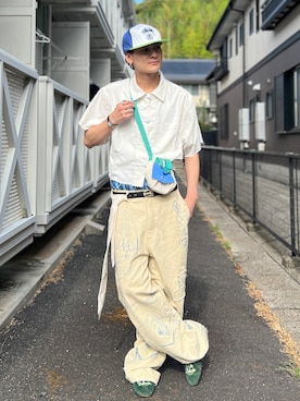 「アイテム（キャップ）」を使った、Reoさん（メンズ・171cm・20代）の夏コーディネート