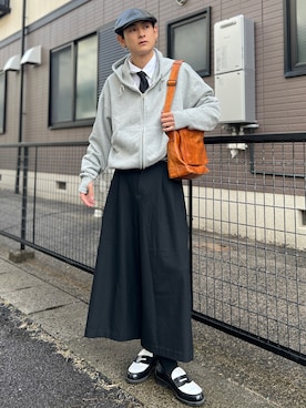 「アイテム（ハンチング/ベレー帽）」を使った、Reoさん（メンズ・171cm・20代）の秋コーディネート