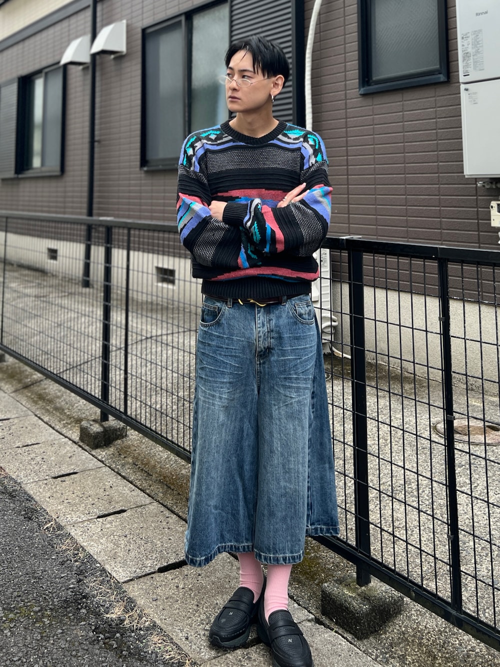 【MASONPRINCE】ルーズフィットAラインクロップドデニムパンツ ルーズフィット Aライン クロップドデニムパンツ NDK1925