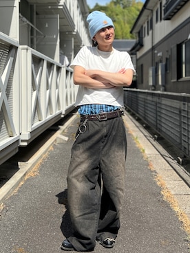 「アイテム（ニットキャップ/ビーニー）」を使った、Reoさん（メンズ・171cm・20代）の夏コーディネート
