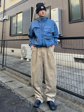 「アイテム（ジャケット/アウター、ブルー系）」を使った、Reoさん（メンズ・171cm）の冬コーディネート