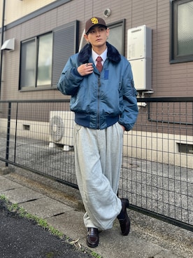 「アイテム（ミリタリージャケット）」を使った、Reoさん（メンズ・171cm）の秋コーディネート
