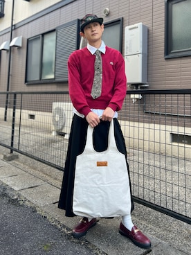 「アイテム（トートバッグ）」を使った、Reoさん（メンズ・171cm・20代）の秋コーディネート