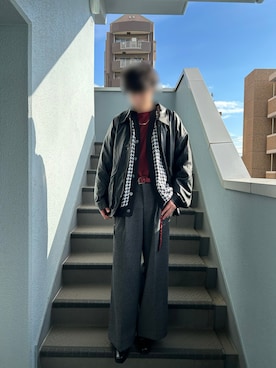 「アイテム（スラックス）」を使った、bon2shiさん（メンズ・179cm・30代）の秋コーディネート