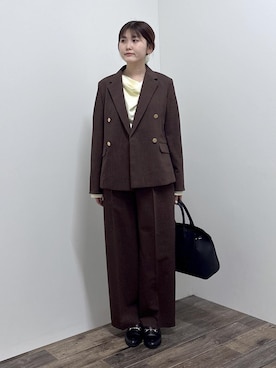 「HARUTA（ハルタ）のROPE' PICNIC PASSAGE byHARUTA/ビット付フラットローファー（ローファー、ブラック系）」を使った、さきさん（レディース・155cm）の春コーディネート