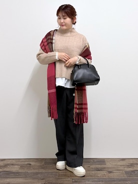 「ワントーンコーデ」｜さきさん（レディース・155cm）の冬コーディネート