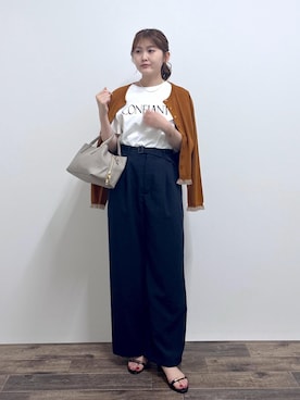 「ROPE' PICNIC（ロペピクニック）のアイテム（カーディガン/ボレロ）」を使った、さきさん（レディース・155cm）の秋コーディネート