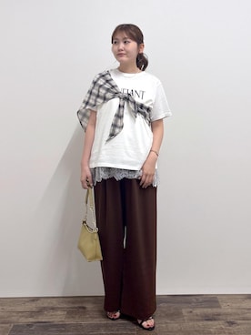 「ROPE' PICNIC（ロペピクニック）のアイテム（ショルダーバッグ）」を使った、さきさん（レディース・155cm）の秋コーディネート