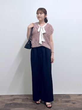 「ROPE' PICNIC（ロペピクニック）のアイテム（ショルダーバッグ）」を使った、さきさん（レディース・155cm）の秋コーディネート