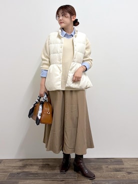 「アイテム（バンダナ/スカーフ）」を使った、さきさん（レディース・155cm・20代）の秋コーディネート