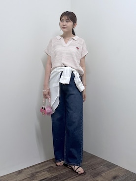 「ハローキティコラボ（ハローキティコラボ）のアイテム」を使った、さきさん（レディース・155cm）の夏コーディネート