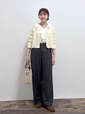 「ROPE' PICNIC（ロペピクニック）のアイテム（その他パンツ）」を使った、さきさん（レディース・155cm）の秋コーディネート