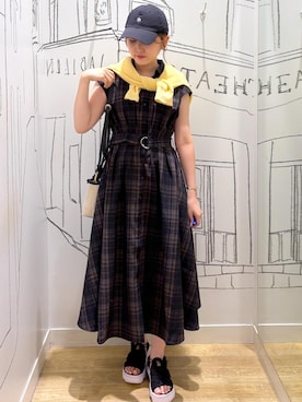 「アイテム（帽子）」を使った、さきさん（レディース・155cm）の夏コーディネート