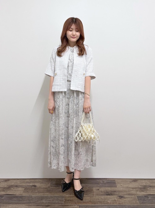 セール】【サマー・ツイード】ハーフスリーブジャケット（カーディガン