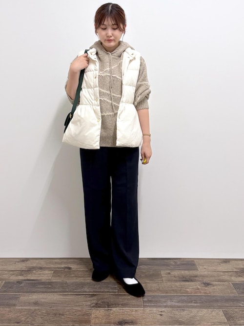 セール】【GREEN DOWN/グリーンダウン】ペプラムダウンベスト（ダウン