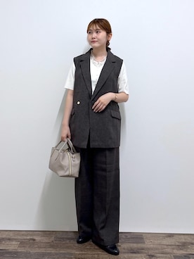 「ROPE' PICNIC（ロペピクニック）のアイテム（その他パンツ）」を使った、さきさん（レディース・155cm）の秋コーディネート