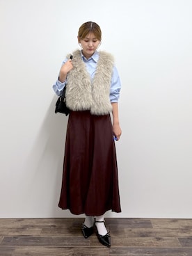 「アイテム（ベスト）」を使った、さきさん（レディース・155cm・20代）の秋コーディネート