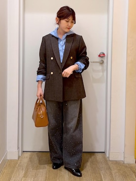 ROPE PICNIC ブラウン テーラードジャケット ROPÉ PICNIC(ロペピクニック) テーラードジャケット (ブラウン