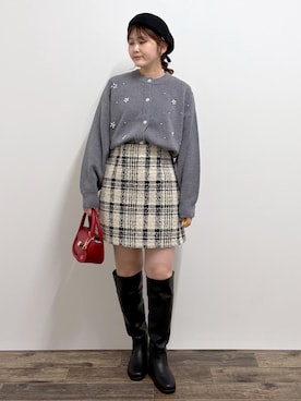 「アイテム（ハンチング/ベレー帽）」を使った、さきさん（レディース・155cm・20代）の冬コーディネート