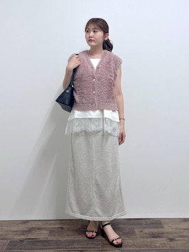 「ROPE' PICNIC（ロペピクニック）のアイテム（スカート）」を使った、さきさん（レディース・155cm）の秋コーディネート