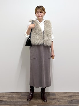 「アイテム（ジャンパースカート）」を使った、さきさん（レディース・155cm・20代）の秋コーディネート