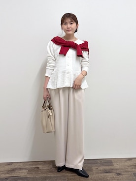 「ROPE' PICNIC（ロペピクニック）のアイテム（その他パンツ）」を使った、さきさん（レディース・155cm）の秋コーディネート