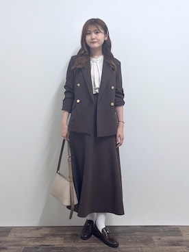 「ROPE' PICNIC（ロペピクニック）のアイテム（スカート）」を使った、さきさん（レディース・155cm）の秋コーディネート