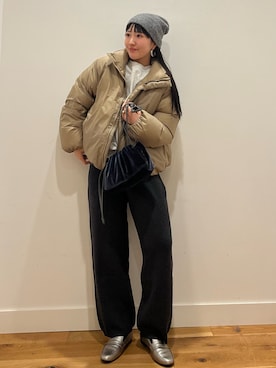 「アイテム（ニットキャップ/ビーニー）」を使った、⭐︎おーごし☽°☆・°:** さん（レディース・160cm）の秋コーディネート