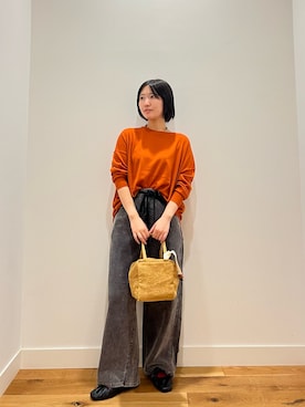 「URBAN RESEARCH DOORS（アーバンリサーチドアーズ）のウォッシャブルウールワイドプルオーバー（ニット/セーター、オレンジ系）」を使った、⭐︎おーごし☽°☆・°:** さん（レディース・160cm）の秋コーディネート