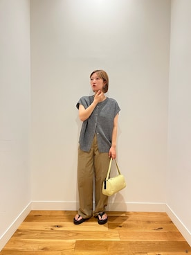 「URBAN RESEARCH DOORS（アーバンリサーチドアーズ）のハイウエストストレッチチノパンツ（その他パンツ、ベージュ系）」を使った、⭐︎おーごし☽°☆・°:** さん（レディース・160cm）の夏コーディネート