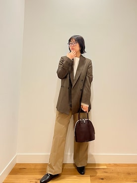 「URBAN RESEARCH DOORS（アーバンリサーチドアーズ）のMelange Tweed Jacket（その他アウター、ブラウン系）」を使った、⭐︎おーごし☽°☆・°:** さん（レディース・160cm）の秋コーディネート