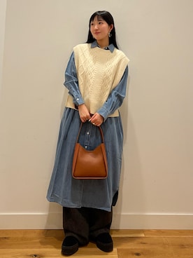 「アイテム（ベスト）」を使った、⭐︎おーごし☽°☆・°:** さん（レディース・160cm）の秋コーディネート