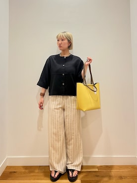 「URBAN RESEARCH DOORS（アーバンリサーチドアーズ）のラメストライプセットアップ（ワンピース、ベージュ系）」を使った、⭐︎おーごし☽°☆・°:** さん（レディース・160cm）の春コーディネート