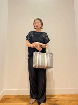 「URBAN RESEARCH DOORS（アーバンリサーチドアーズ）のアイテム（トップス、ブラック系）」を使った、⭐︎おーごし☽°☆・°:** さん（レディース・160cm）の夏コーディネート