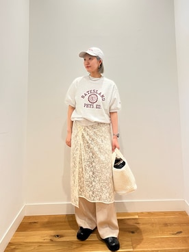「Champion（チャンピオン）のアイテム（トップス）」を使った、⭐︎おーごし☽°☆・°:** さん（レディース・160cm）の春コーディネート