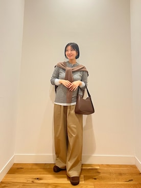 「FORK&SPOON（フォークアンドスプーン）のアイテム（Tシャツ/カットソー）」を使った、⭐︎おーごし☽°☆・°:** さん（レディース・160cm）の秋コーディネート