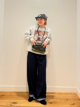 「アイテム（キャップ、グレー系）」を使った、⭐︎おーごし☽°☆・°:** さん（レディース・160cm）の冬コーディネート